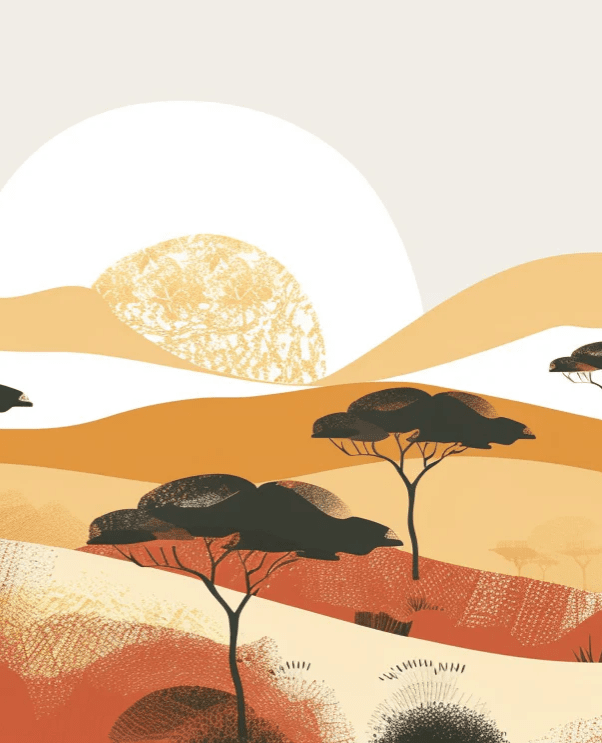 Soleil d’Afrique : Éclat et Simplicité - Illulart: Papier peint panoramique