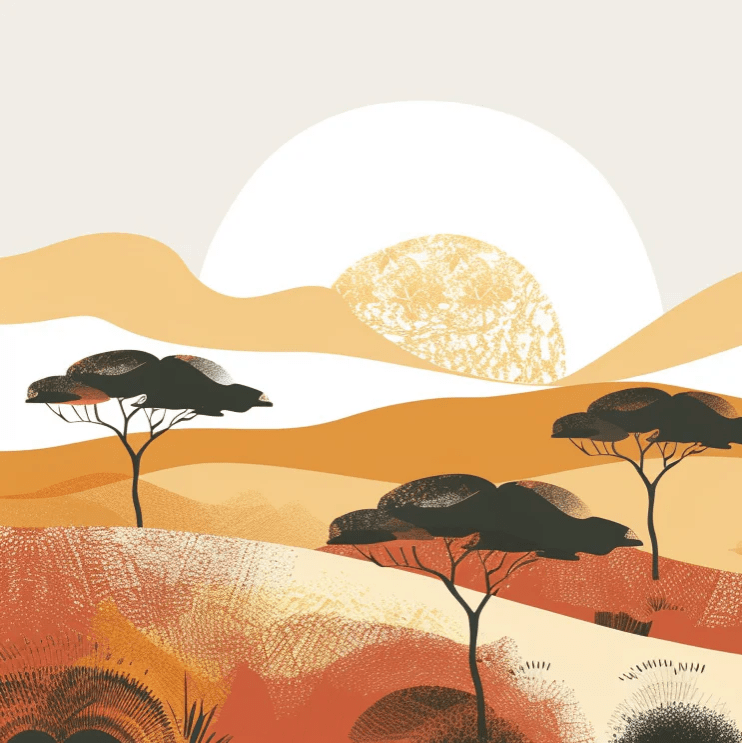 Soleil d’Afrique : Éclat et Simplicité - Illulart: Papier peint panoramique