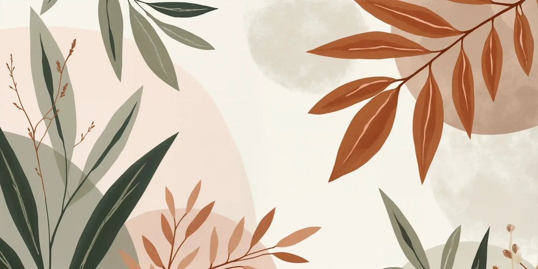 Souffle de Terre et de Sauge – Papier peint feuillage abstrait aux tons doux - Illulart: Papier peint panoramique