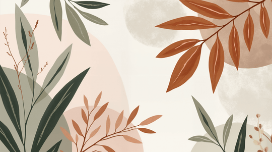 Souffle de Terre et de Sauge – Papier peint feuillage abstrait aux tons doux - Illulart: Papier peint panoramique