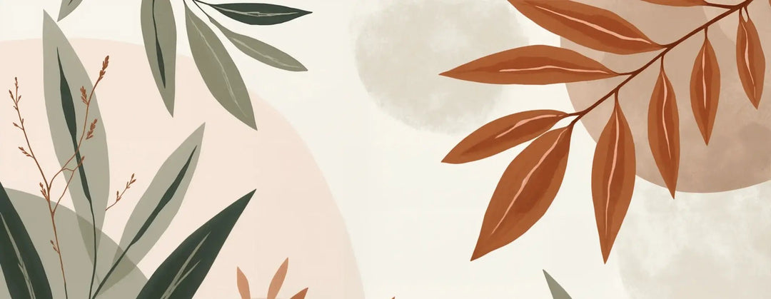 Souffle de Terre et de Sauge – Papier peint feuillage abstrait aux tons doux - Illulart: Papier peint panoramique