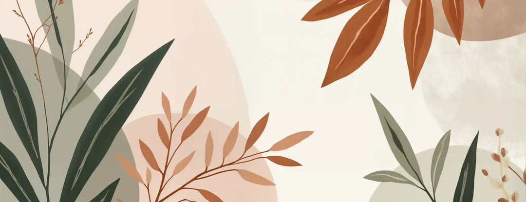 Souffle de Terre et de Sauge – Papier peint feuillage abstrait aux tons doux - Illulart: Papier peint panoramique