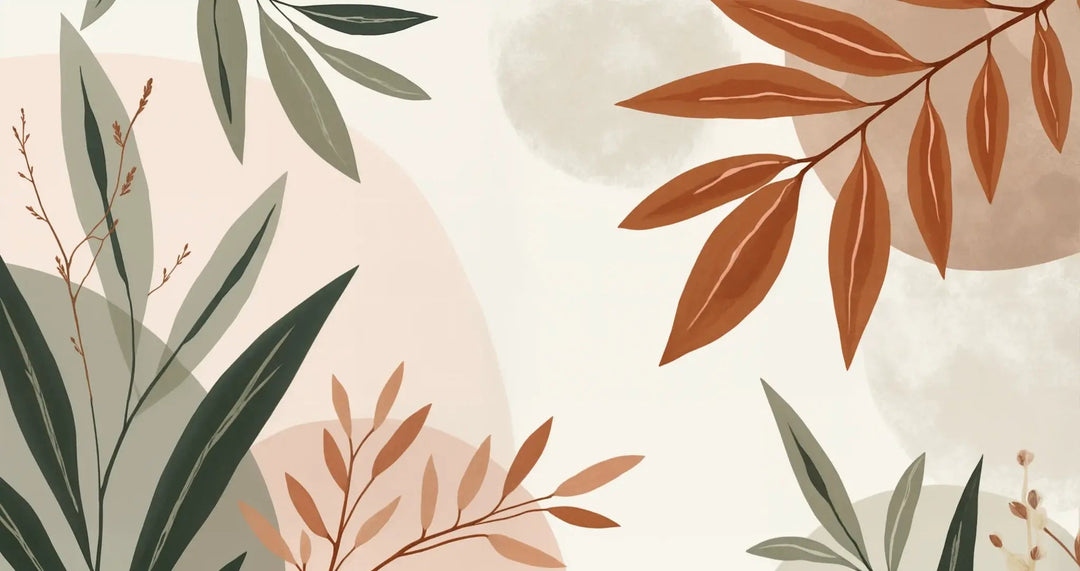 Souffle de Terre et de Sauge – Papier peint feuillage abstrait aux tons doux - Illulart: Papier peint panoramique