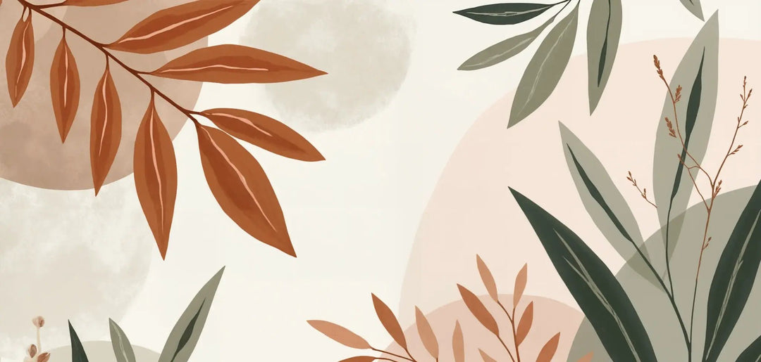 Souffle de Terre et de Sauge – Papier peint feuillage abstrait aux tons doux - Illulart: Papier peint panoramique