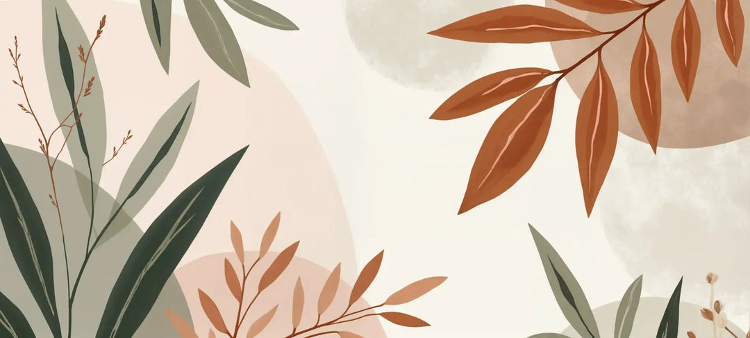 Souffle de Terre et de Sauge – Papier peint feuillage abstrait aux tons doux - Illulart: Papier peint panoramique