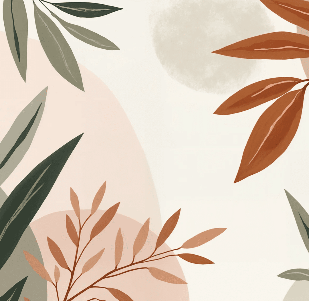 Souffle de Terre et de Sauge – Papier peint feuillage abstrait aux tons doux - Illulart: Papier peint panoramique