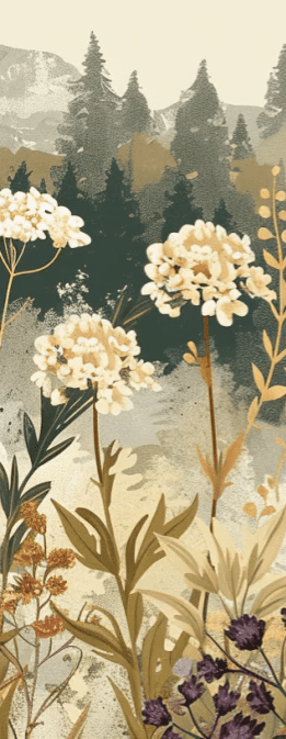 Souffle des alpages - Papier Peint Fleurs de Montagnes - Illulart: Papier peint panoramique