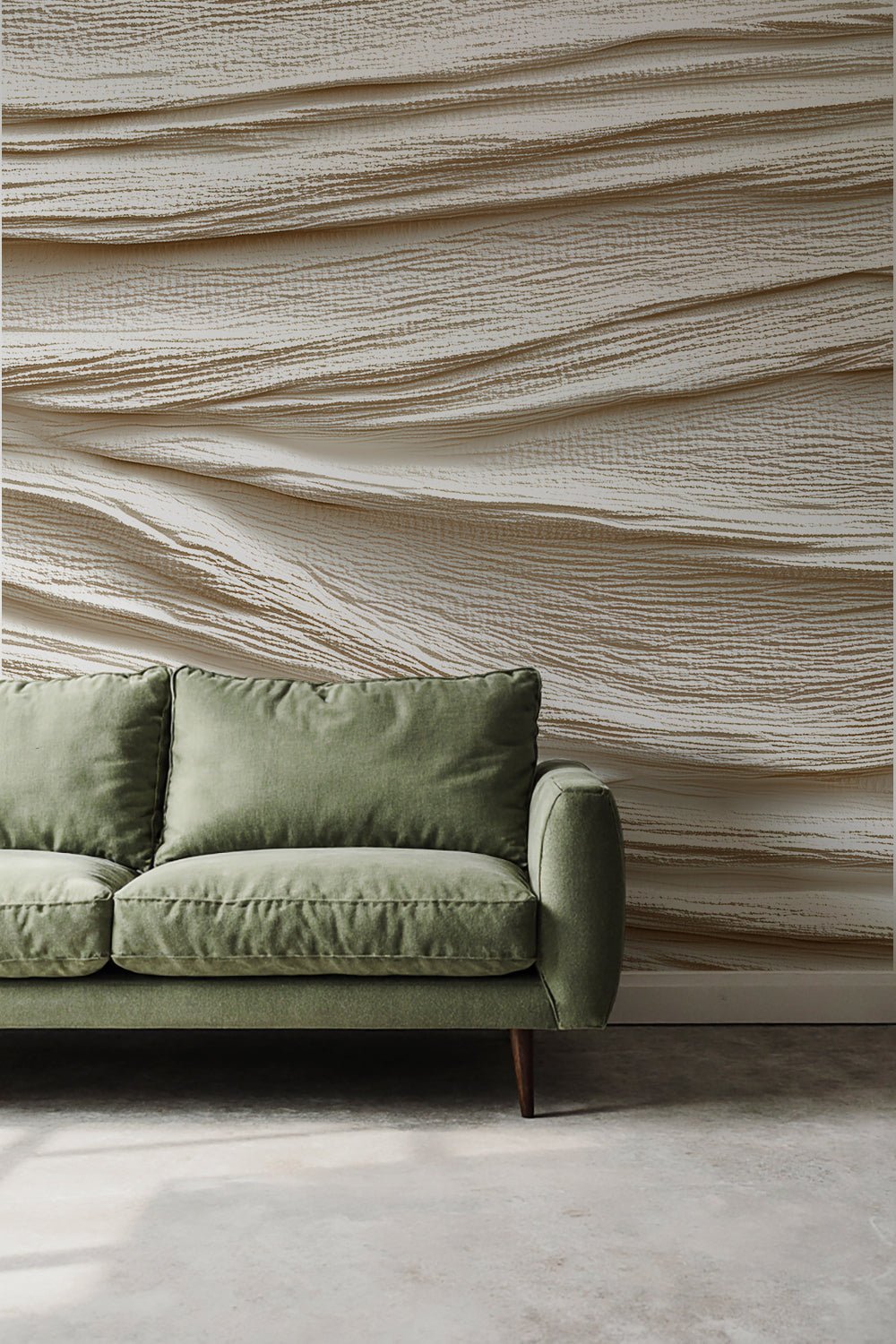 Souffle minéral en tons écrus - Papier peint relief effet 3D - Illulart: Papier peint panoramique