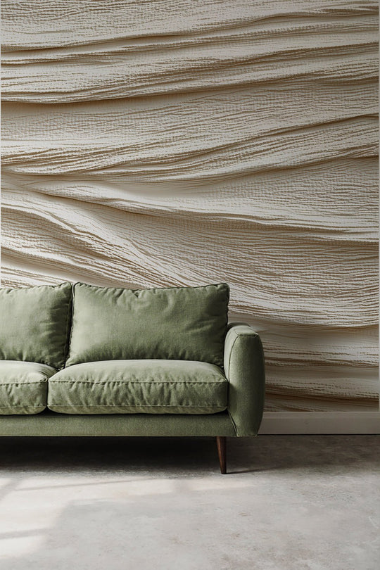 Souffle minéral en tons écrus - Papier peint relief effet 3D - Illulart: Papier peint panoramique