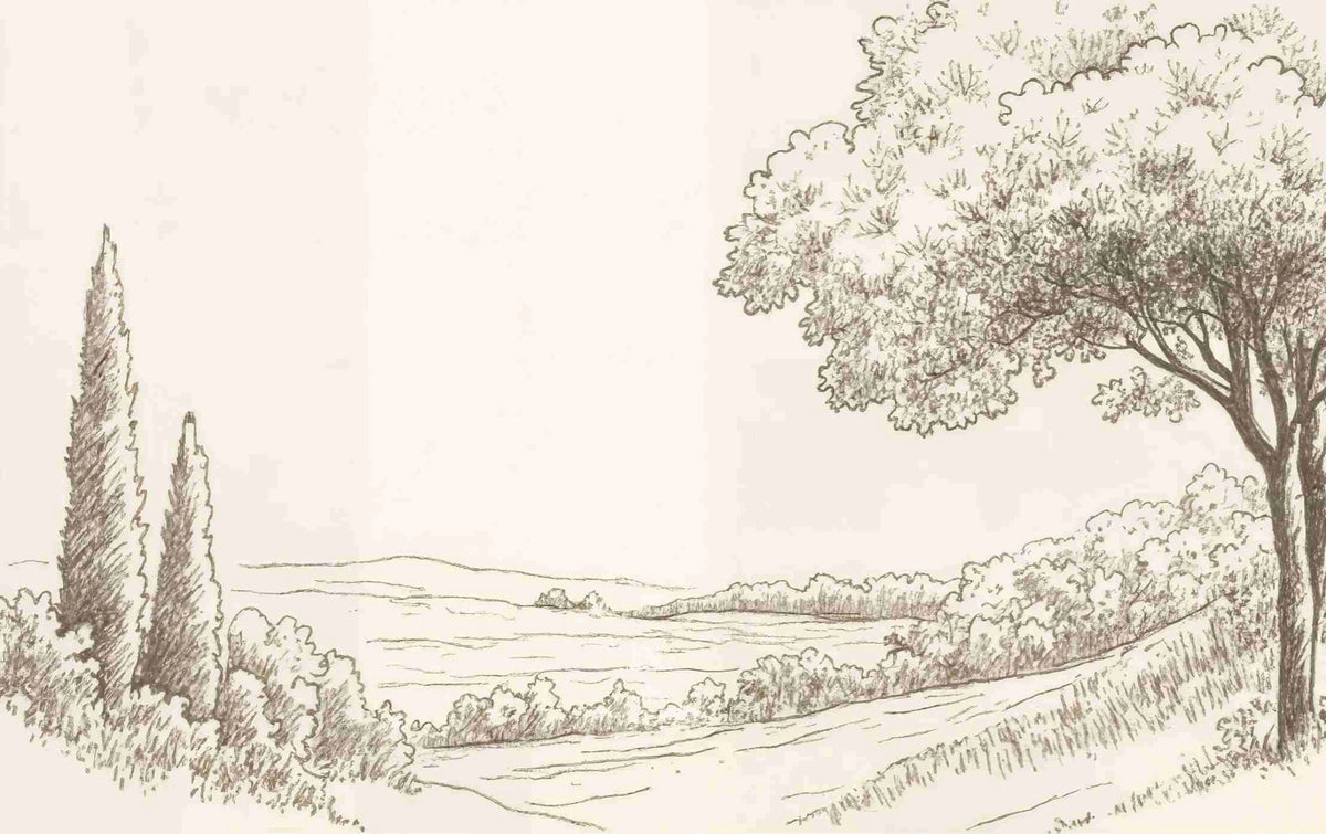Sous le Chêne – Papier peint panoramique scène rustique au trait naturel