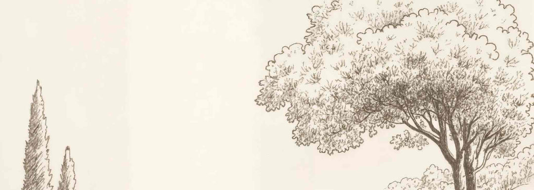 Sous le Chêne – Papier peint panoramique scène rustique au trait naturel - Illulart: Papier peint panoramique