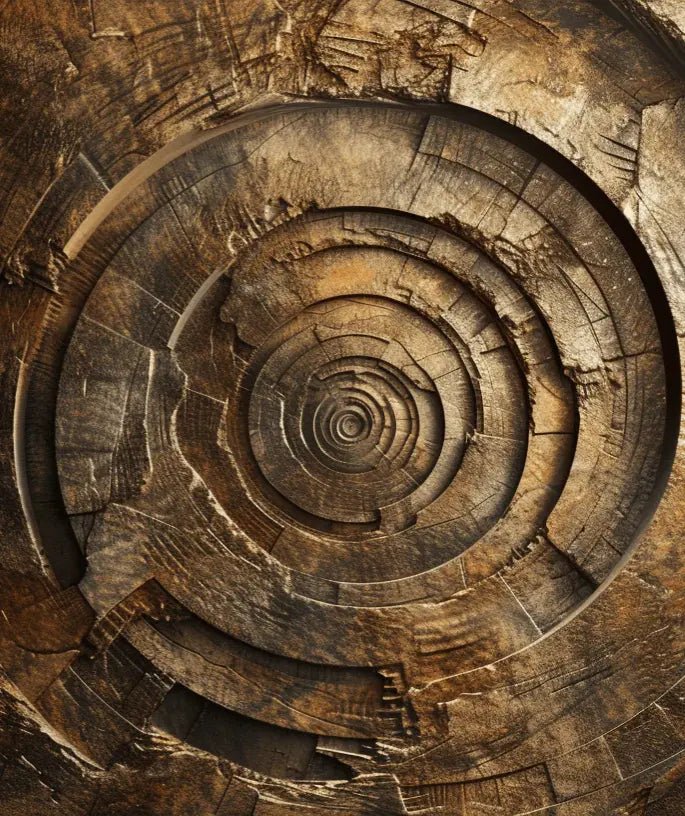 Spirale Temporelle : Papier Peint Vortex Bois Centenaire - Illulart: Papier peint panoramique