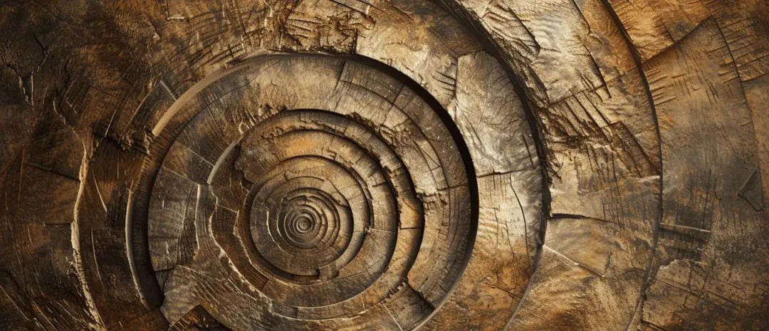 Spirale Temporelle : Papier Peint Vortex Bois Centenaire - Illulart: Papier peint panoramique