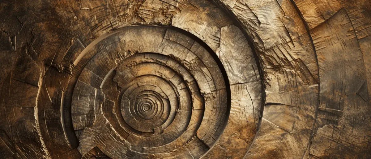 Spirale Temporelle : Papier Peint Vortex Bois Centenaire - Illulart: Papier peint panoramique