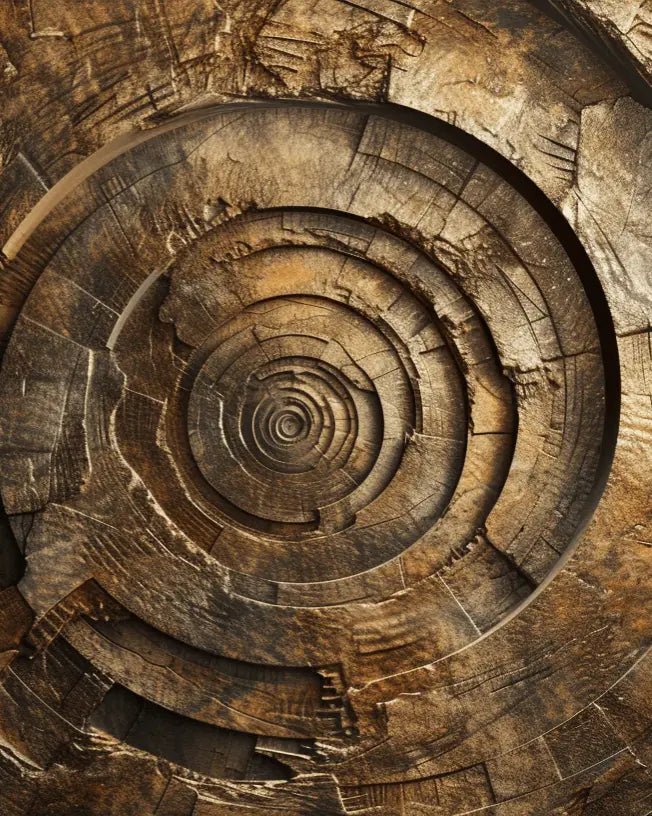 Spirale Temporelle : Papier Peint Vortex Bois Centenaire - Illulart: Papier peint panoramique