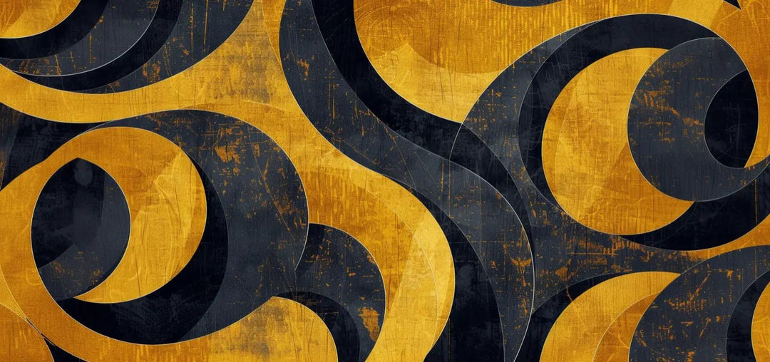 Spirales d'Or - Éclat Industriel Chic - Illulart: Papier peint panoramique