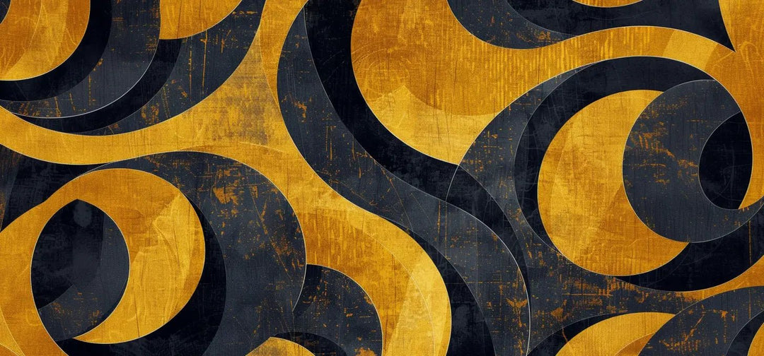 Spirales d'Or - Éclat Industriel Chic - Illulart: Papier peint panoramique