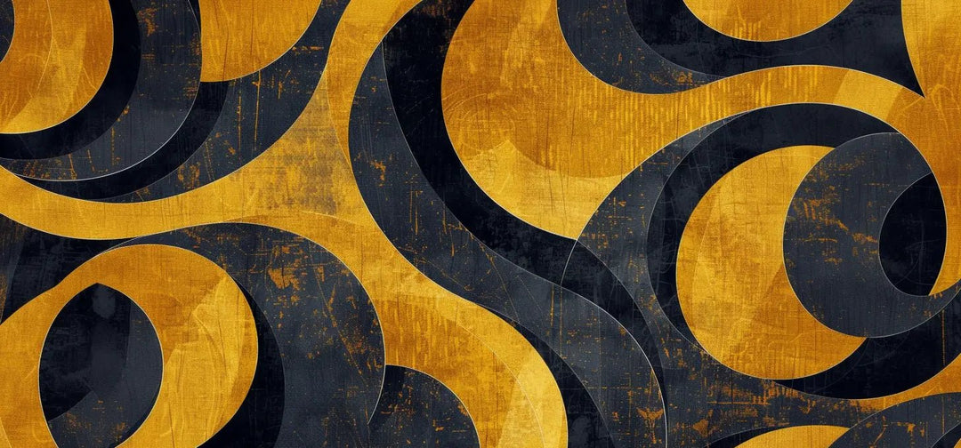 Spirales d'Or - Éclat Industriel Chic - Illulart: Papier peint panoramique