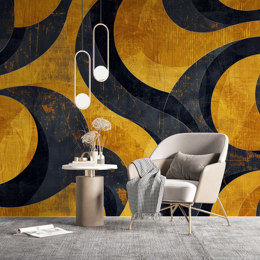 Golden Spirals - Industrial Chic Radiance