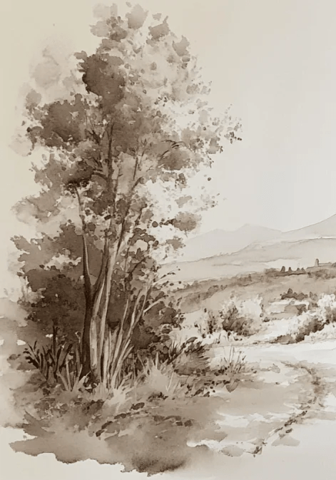 Sur le chemin - Papier Peint Paysage Champêtre - Illulart: Papier peint panoramique