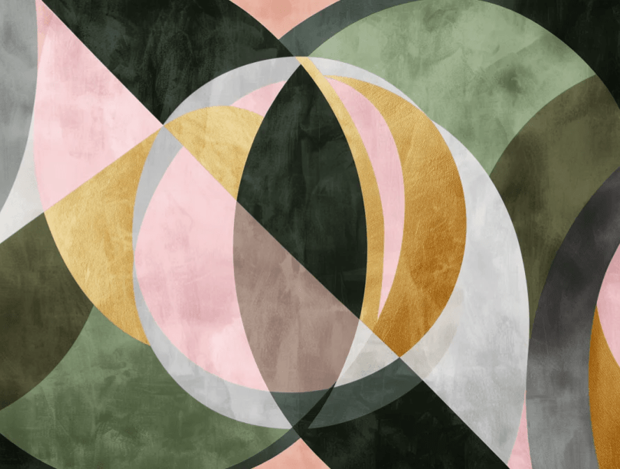 Symphonie de Formes - Papier Peint Panoramique Pastel - Illulart: Papier peint panoramique