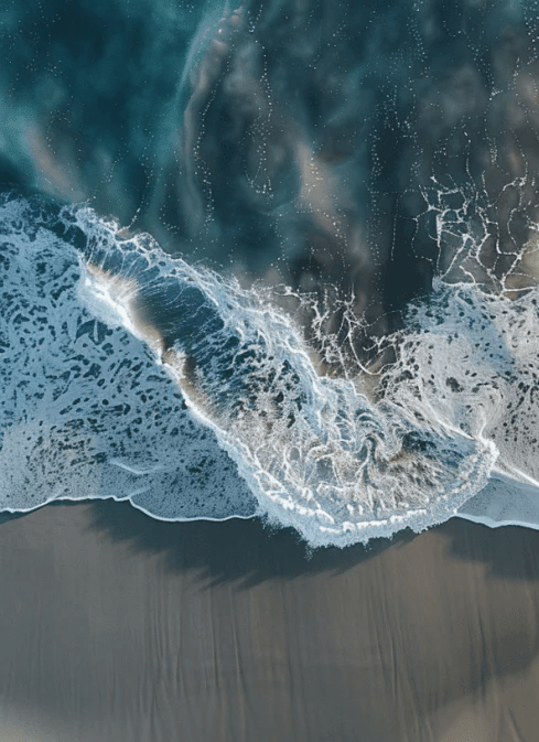 Symphonie des Vagues : Vue Aérienne sur Papier Peint - Illulart: Papier peint panoramique