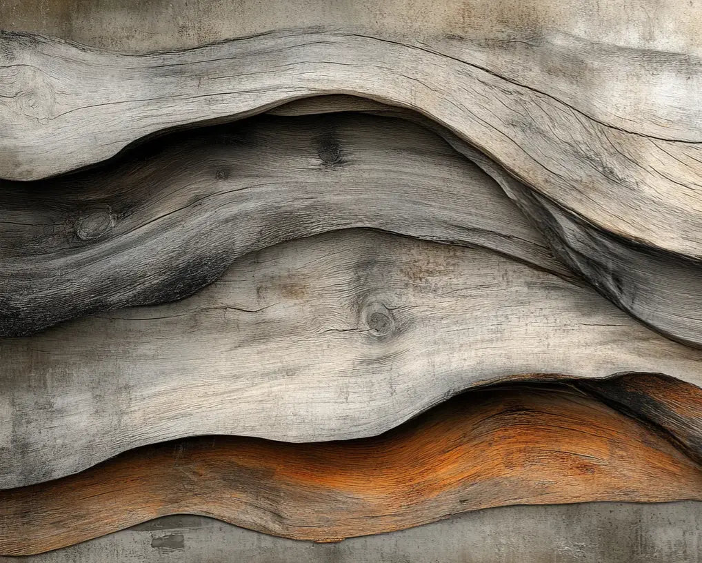 Texture Organique : Bois Ondulé pour un Mur Authentique