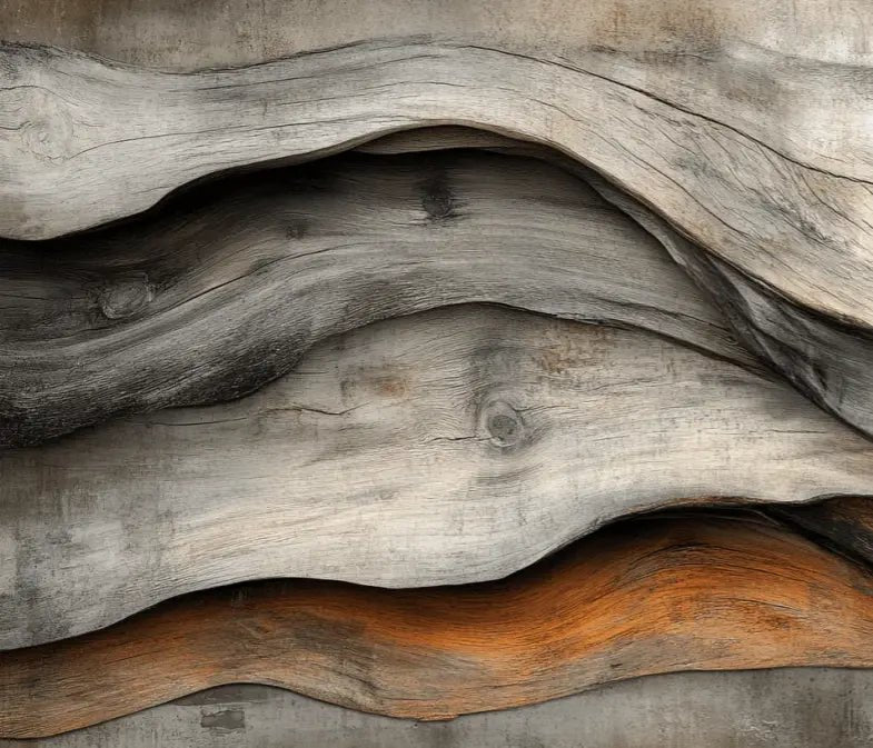 Texture Organique : Bois Ondulé pour un Mur Authentique - Illulart: Papier peint panoramique