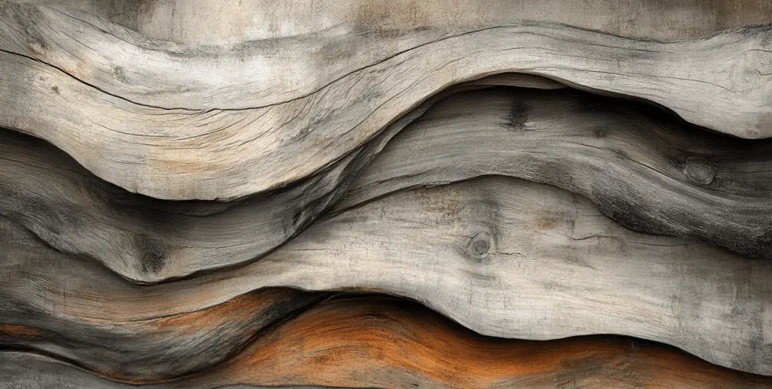 Texture Organique : Bois Ondulé pour un Mur Authentique - Illulart: Papier peint panoramique