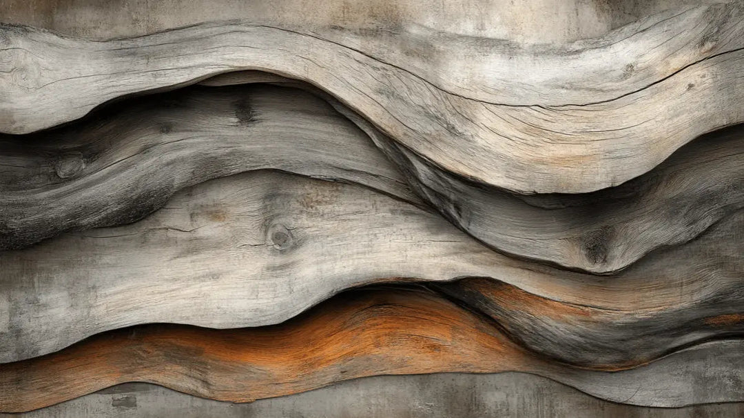 Texture Organique : Bois Ondulé pour un Mur Authentique - Illulart: Papier peint panoramique