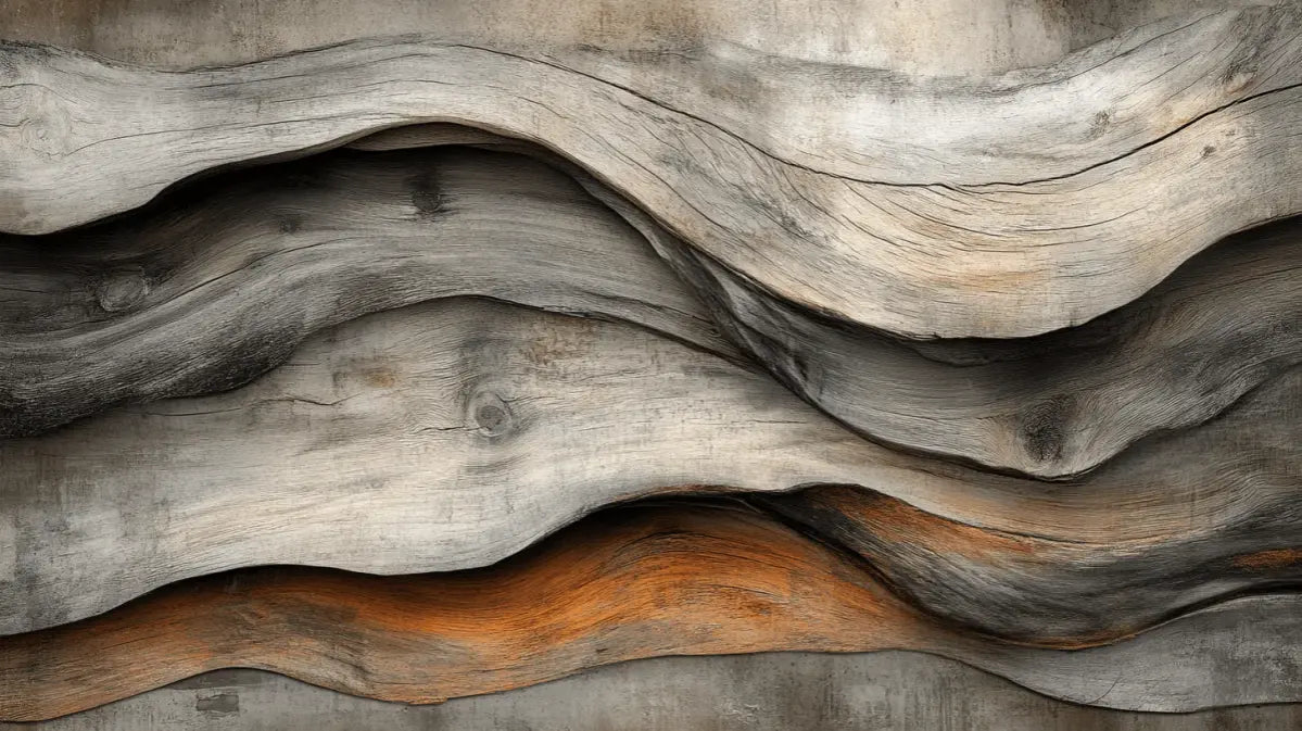 Texture Organique : Bois Ondulé pour un Mur Authentique - Illulart: Papier peint panoramique