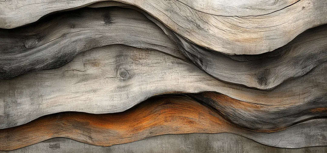 Texture Organique : Bois Ondulé pour un Mur Authentique - Illulart: Papier peint panoramique
