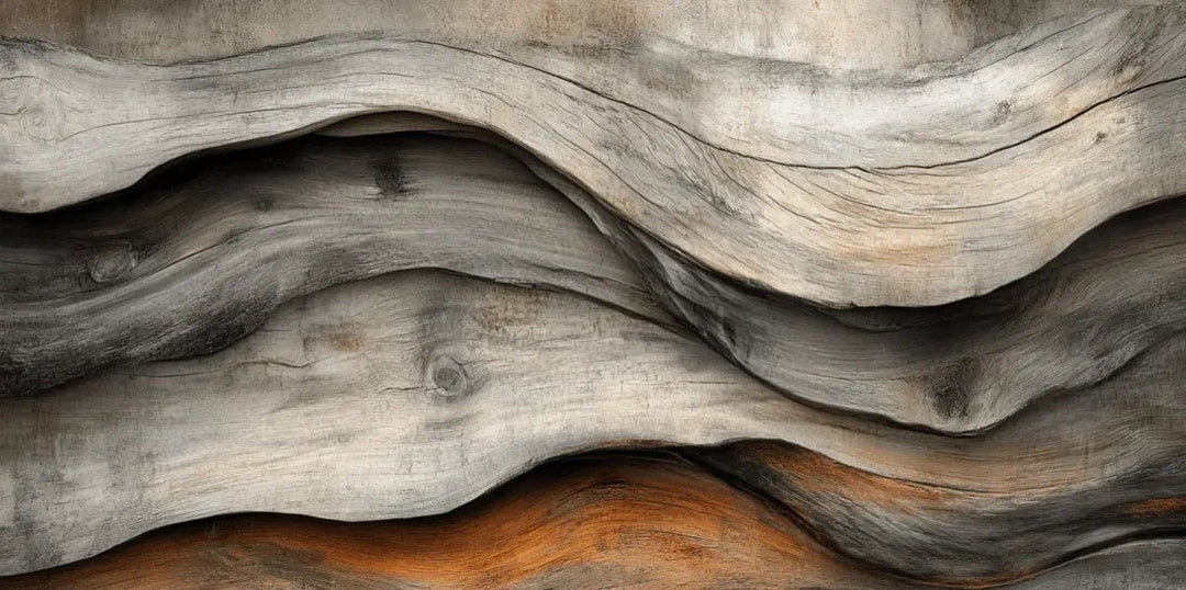 Texture Organique : Bois Ondulé pour un Mur Authentique - Illulart: Papier peint panoramique
