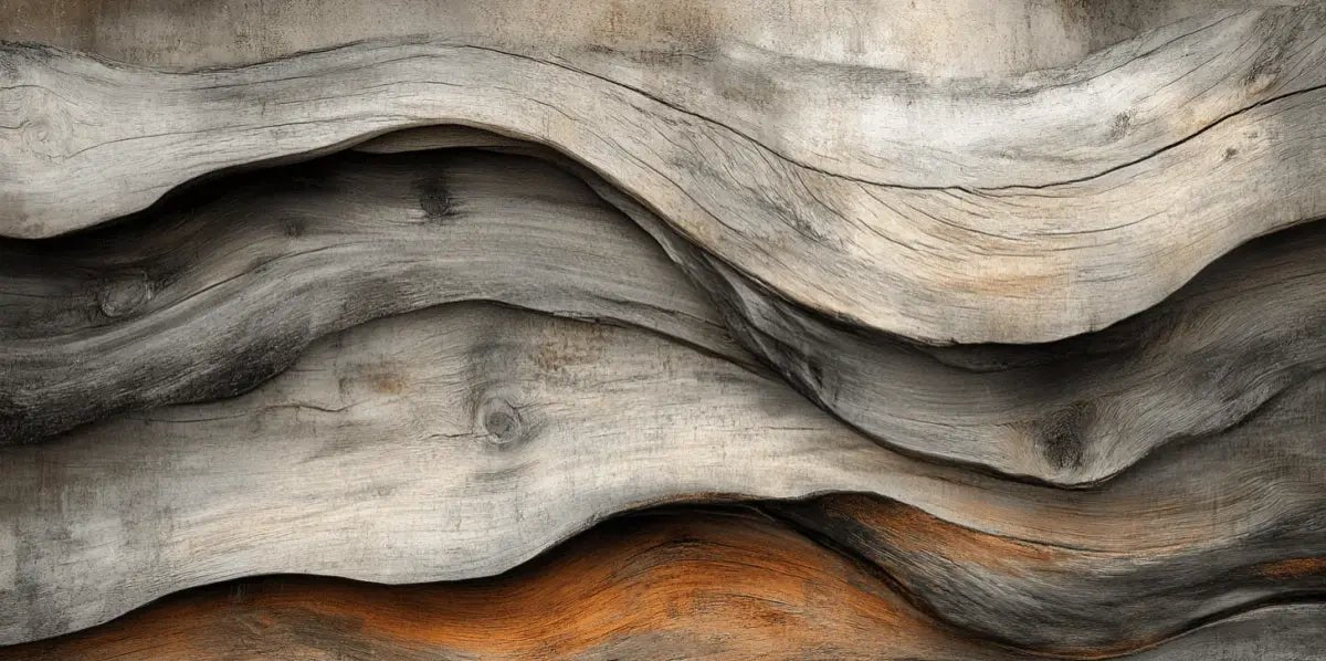 Texture Organique : Bois Ondulé pour un Mur Authentique - Illulart: Papier peint panoramique
