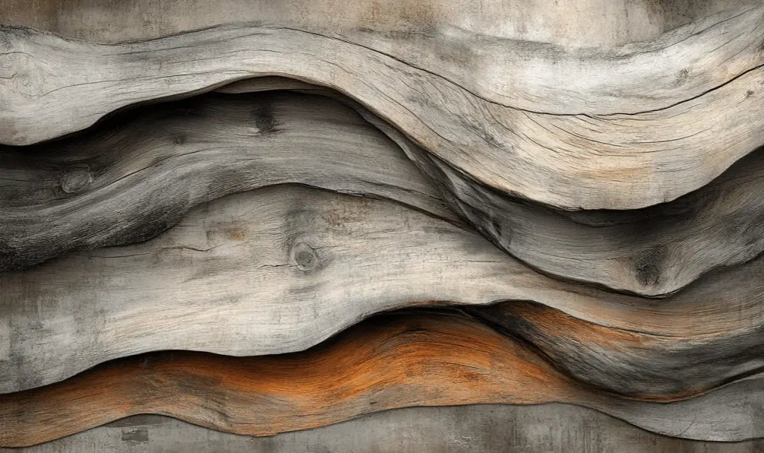 Texture Organique : Bois Ondulé pour un Mur Authentique - Illulart: Papier peint panoramique