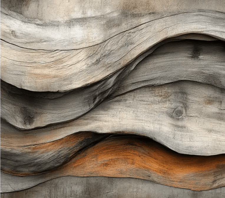 Texture Organique : Bois Ondulé pour un Mur Authentique - Illulart: Papier peint panoramique