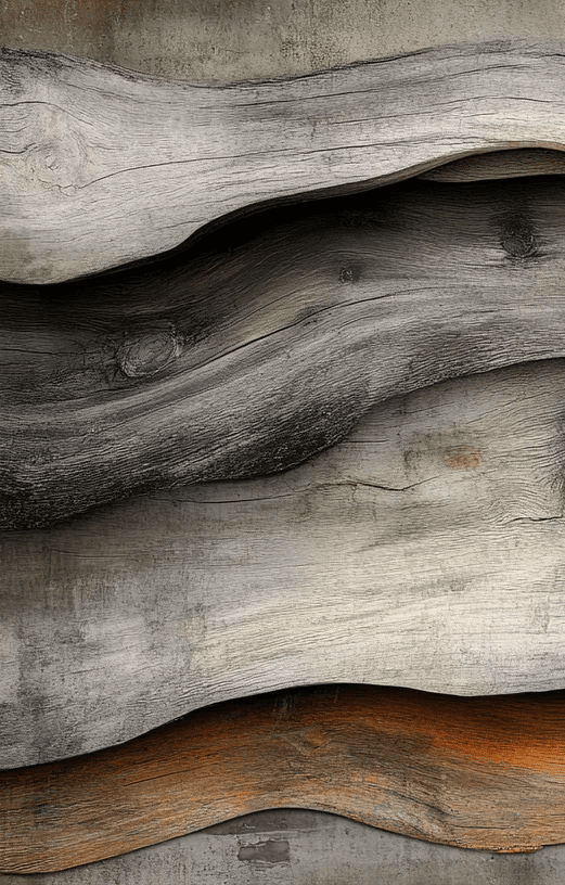 Texture Organique : Bois Ondulé pour un Mur Authentique