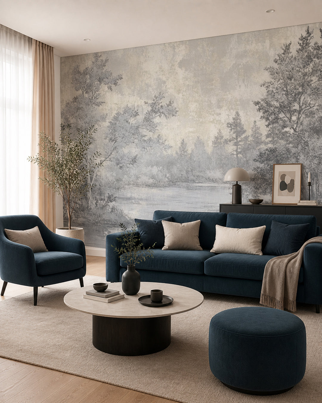 Toile de Jouy in Grijs