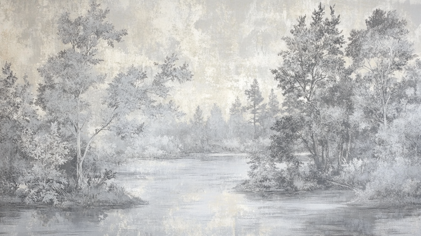 Toile de Jouy en Gris