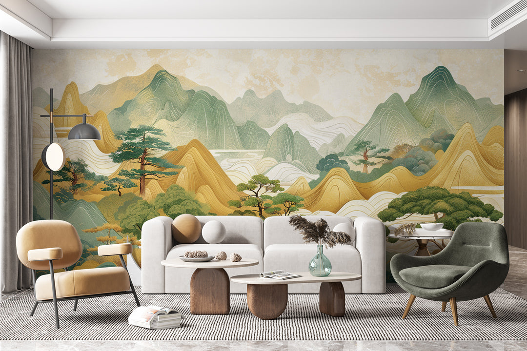 Tranquility of Asia: Wall Panorama of Enchanted Hills