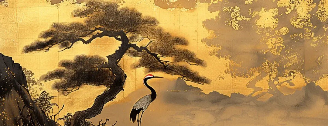 Tranquillité Éternelle : Papier Peint Panoramique Inspiré de l'Art Japonais - Illulart: Papier peint panoramique