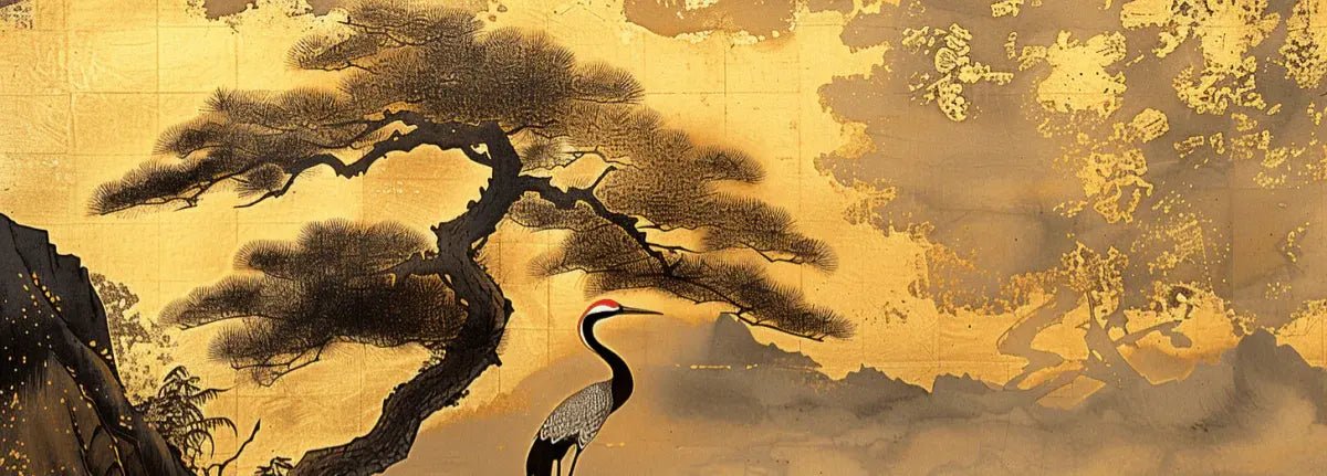 Tranquillité Éternelle : Papier Peint Panoramique Inspiré de l'Art Japonais - Illulart: Papier peint panoramique