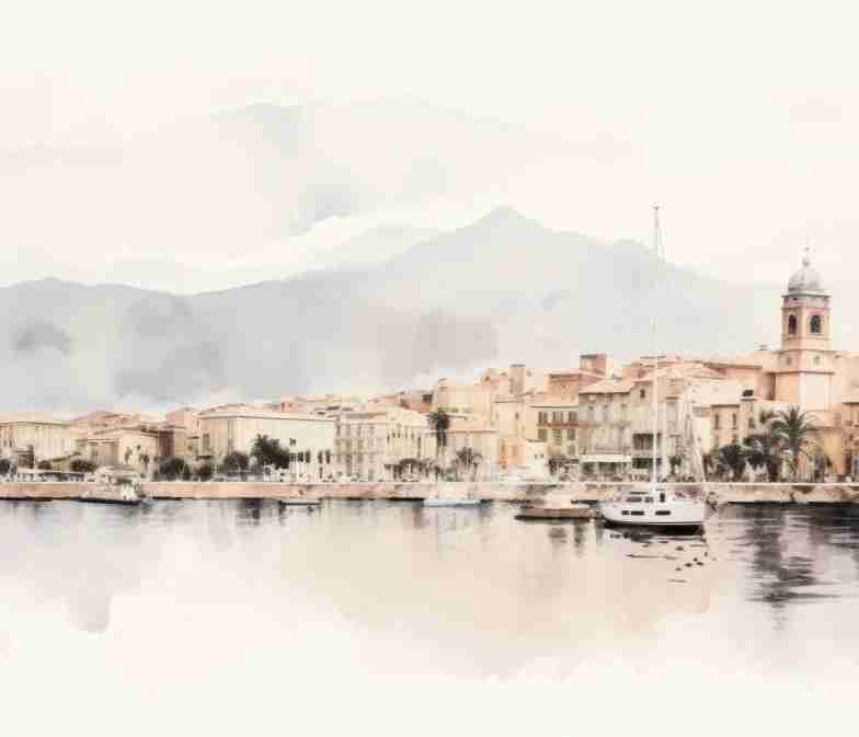 Un port en Corse - Illulart: Papier peint panoramique