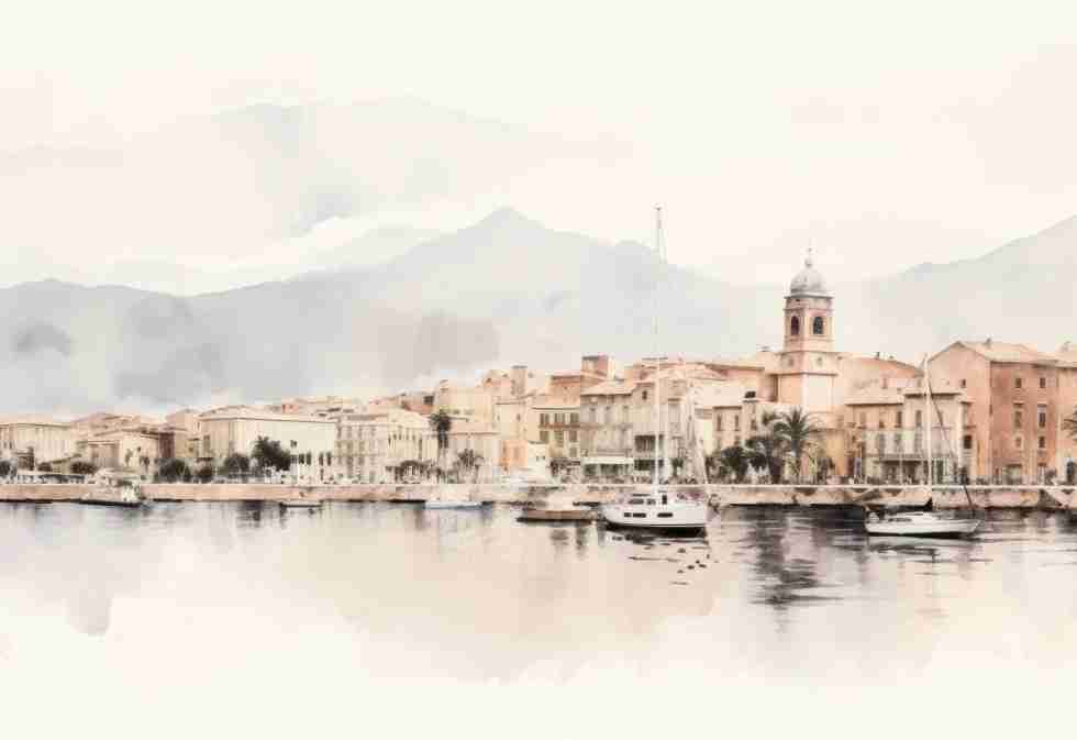 Un port en Corse - Illulart: Papier peint panoramique