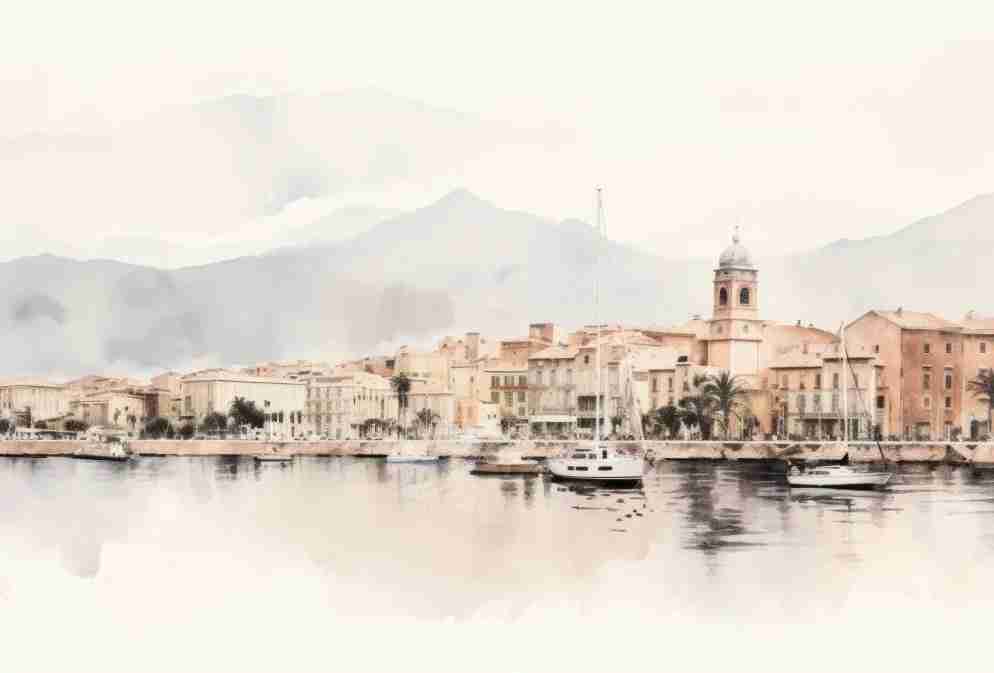 Un port en Corse - Illulart: Papier peint panoramique