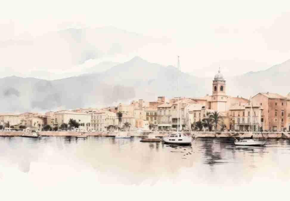 Un port en Corse - Illulart: Papier peint panoramique