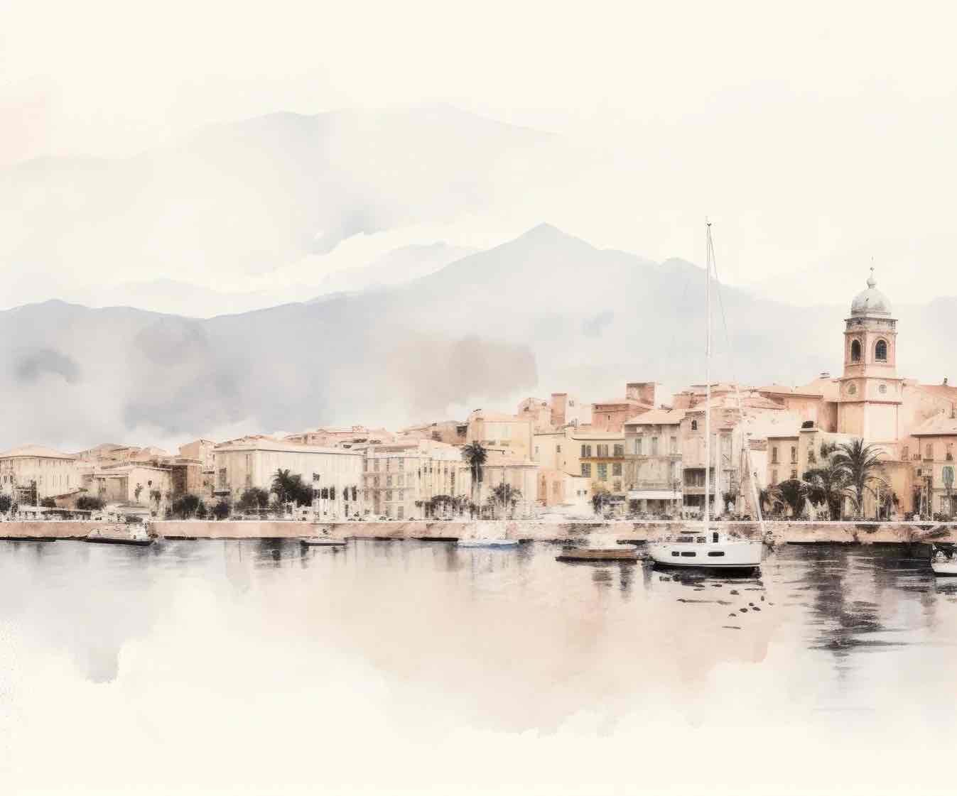 Un port en Corse - Illulart: Papier peint panoramique