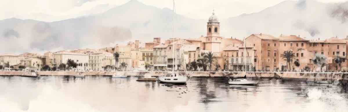 Un port en Corse - Illulart: Papier peint panoramique