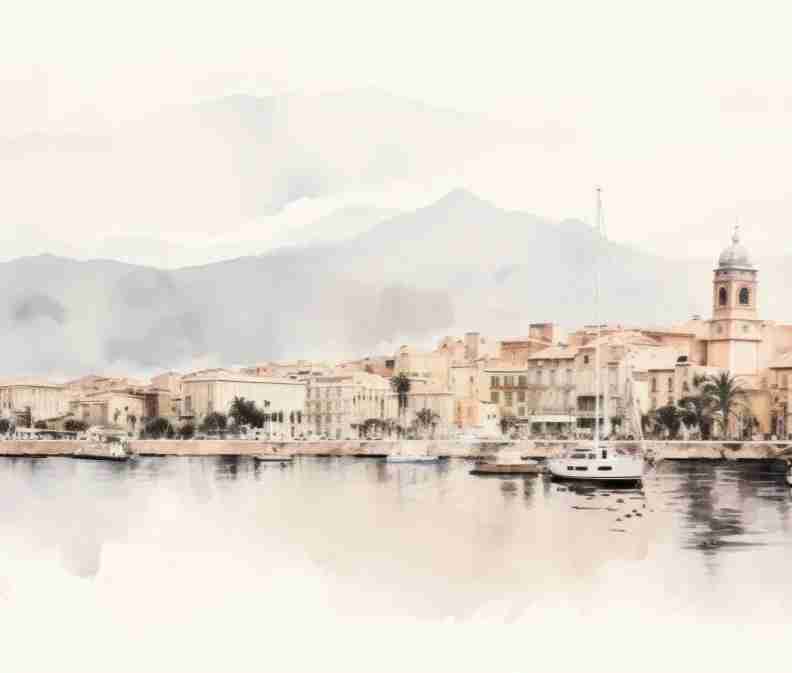 Un port en Corse - Illulart: Papier peint panoramique
