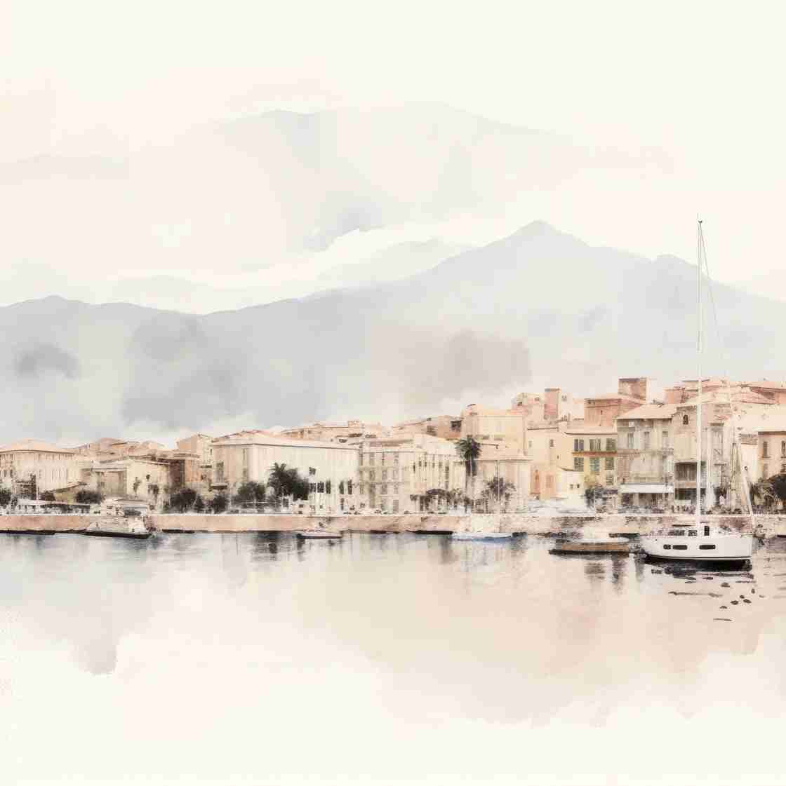 Un port en Corse - Illulart: Papier peint panoramique